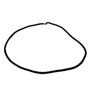 Black braided silk cord necklace. NEW
